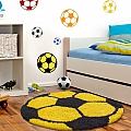 Dětský koberec Fun shaggy 6001 yellow - kulatý 100 cm průměr