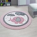 Dětský koberec Kids 570 pink - Kulatý průměr 120 cm