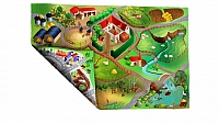 Dětská podložka oboustranná Město-farma - Oboustranná dětská podložka město-farma 75x100 cm