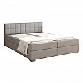 Boxpringová postel 180x200, světle šedá, FERATA KOMFORT