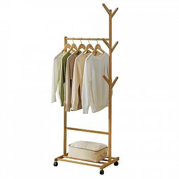 Pojízdný věšák, bambus, šířka 60cm, VIKIR TYP 1