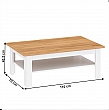 Konferenční stolek, bílá alba / dub craft zlatý, LANZETTE T