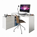 Univerzální rohový PC stůl, bílá, TERINO
