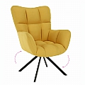 Designové otočné křeslo, žlutá/černá, KOMODO