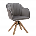 Otočné křeslo, světlešedá/buk, DALIO