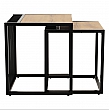 Set dvou konferenčních stolků, dub/černý, RIMBO