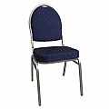 Židle, stohovatelná, látka modrá/šedý rám, JEFF 3 NEW