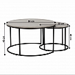 Set dvou konferenčních stolků, beton/černá, IKLIN