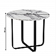 Konferenční stolek, bílý mramor/černý kov, SALINO