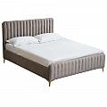 Postel, šedohnědá Taupe / gold chrom zlatý matný, 140x200, KAISA