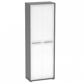 Vysoká skříň, grafit/bílá, RIOMA NEW TYP 5