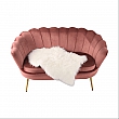 Lavice ve stylu Art-deco, růžová Velvet látka / gold chrom-zlatý, NOBLIN