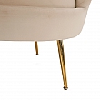 Lavice ve stylu Art-deco, béžová Velvet látka / gold chrom-zlatý, NOBLIN