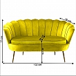 Lavice ve stylu Art-deco, hořčicová Velvet látka / gold chrom-zlatý, NOBLIN