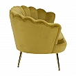 Lavice ve stylu Art-deco, hořčicová Velvet látka / gold chrom-zlatý, NOBLIN