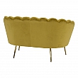 Lavice ve stylu Art-deco, hořčicová Velvet látka / gold chrom-zlatý, NOBLIN