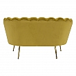 Lavice ve stylu Art-deco, hořčicová Velvet látka / gold chrom-zlatý, NOBLIN
