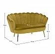 Lavice ve stylu Art-deco, hořčicová Velvet látka / gold chrom-zlatý, NOBLIN