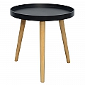 Příruční stolek, černá/přírodní, SANSE TYP 2