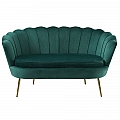 Lavice ve stylu Art-deco, smaragdová Velvet látka / gold chrom-zlatý, NOBLIN