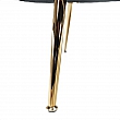 Lavice ve stylu Art-deco, šedomodrá Velvet látka / gold chrom-zlatý, NOBLIN