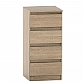 4 šuplíková komoda, dub sonoma, HANY NEW 009