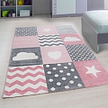 Dětský koberec Kids 620 pink - Kulatý 160 cm průměr