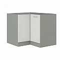 Skříňka dolní, bílá extra vysoký lesk / šedá, PRADO 90/90 DN BB