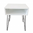Příruční/noční stolek, bílá/černá, HONEJ