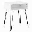Příruční/noční stolek, bílá/černá, HONEJ