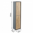 Vysoká skříň s policemi, grafit / dub artisan, RIOMA NEW TYP 06