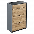 Komoda s šuplíky, grafit / dub artisan, RIOMA NEW TYP 22