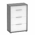 Komoda s šuplíky, grafit / bílá, RIOMA NEW TYP 22