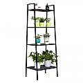 4- policový kovový regál, černá, ALDEA