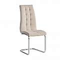 Jídelní židle, béžová Dulux Velvet látka / chrom, SALOMA NEW