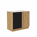 Spodní kuchyňská skříňka, černý mat / dub artisan, Monro 105 ND 1FFBB