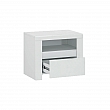 Noční stolek 1S, bílý lesk, LINDY