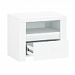 Noční stolek 1S, bílý lesk, LINDY
