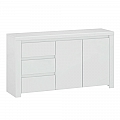 Komoda 2D3S, bílý lesk, LINDY