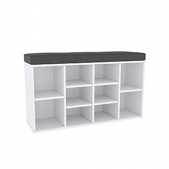 Botník s lavicí, bílá, FADDY