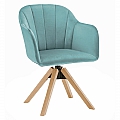 Otočné křeslo, Velvet látka, neomint / buk, DALIO