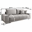 Rozkládací pohovka, světle šedá, KEVAN BIG SOFA