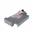 Rozkládací pohovka, světle šedá, KEVAN BIG SOFA