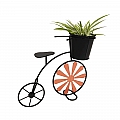 RETRO květináč ve tvaru kola, bordó / černá, SEMIL