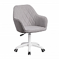 Kancelářské křeslo, látka šedá / bílá, SANTY