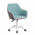 Kancelářské křeslo, látka mentol / šedá / bílá, SANTY