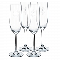 TEMPO-KONDELA SNOWFLAKE CHAMPAGNE, sklenice na šampaňské, set 4 ks, s krystaly, 230 ml