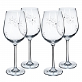 TEMPO-KONDELA SNOWFLAKE VINO, sklenice na víno, set 4 ks, s krystaly, 450 ml
