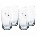 TEMPO-KONDELA SNOWFLAKE DRINK, sklenice na vodu, set 4 ks, s krystaly, 460 ml