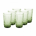 Sklenice na vodu, set 6 ks, 350 ml, zelená, vintage, FREGATA TYP 6